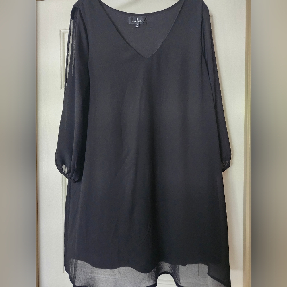 lulus Shifting Dears mini cocktail  dress black ,medium